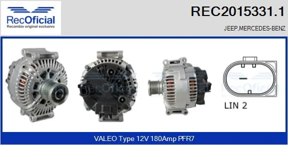 Alternateur RECOFICIAL REC2015331.1