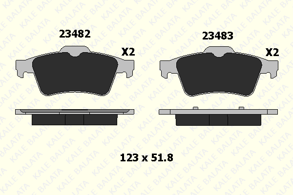 Kit de plaquettes de frein, frein à disque KALE 23482 165 05