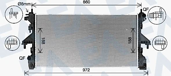 Radiateur, refroidissement du moteur EACLIMA 31R10112