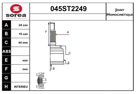 Jeu de joints, arbre de transmission STARTCAR 045ST2249