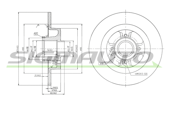 Disque de frein SIGMAUTO DBB381S