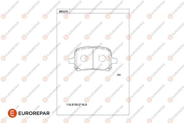 Kit de plaquettes de frein, disque de frein de stationnement EUROREPAR 1681274380