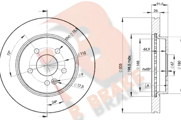 Disque de frein R BRAKE 78RBD24210