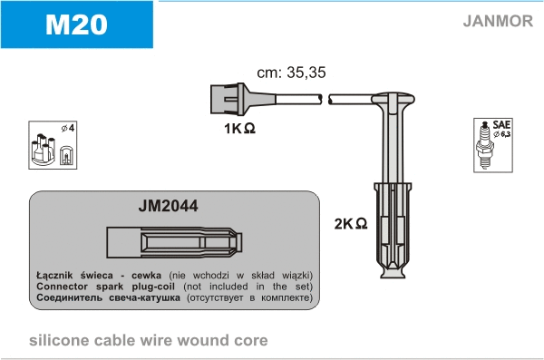 Kit de câbles d'allumage JANMOR M20