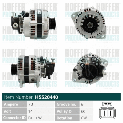 Alternateur HOFFER H5520440