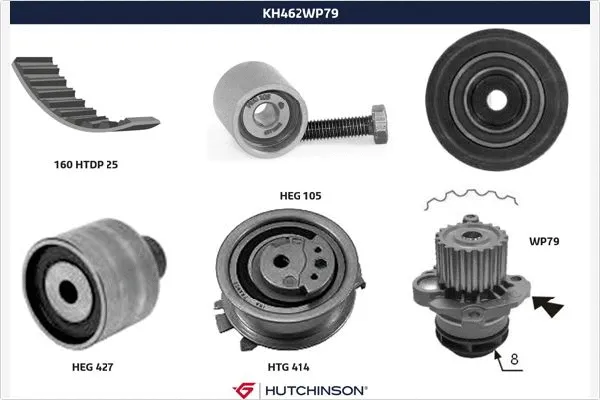 Pompe à eau + kit de courroie crantée HUTCHINSON KH 462WP79