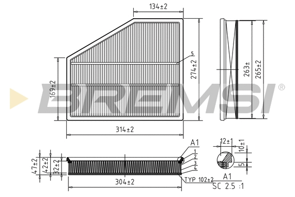 Filtre à air BREMSI FA1228