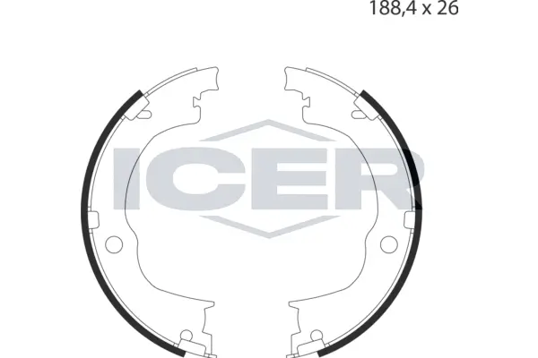 Jeu de mâchoires de frein, frein de stationnement ICER 79PB4022 C