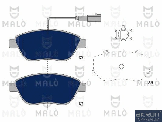 Kit de plaquettes de frein, frein à disque AKRON-MALÒ 1050400
