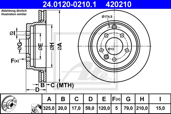 Disque de frein ATE-APAC 24.0120-0210.1