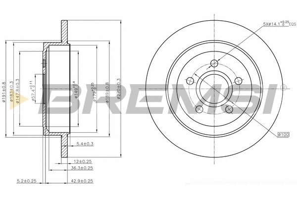 Disque de frein BREMSI CD7911S