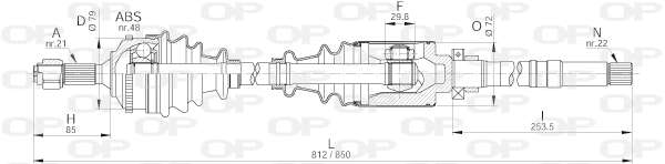 Arbre de transmission OPEN PARTS DRS6223.00