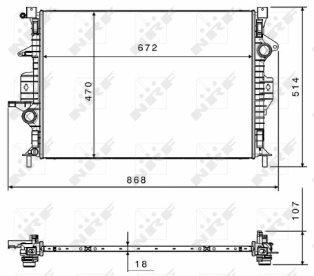 Radiateur, refroidissement du moteur NRF 58499