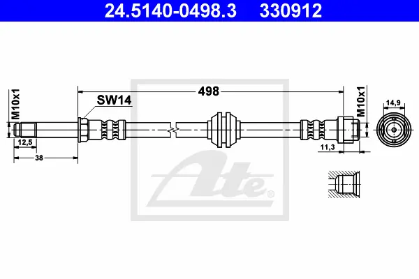 Flexible de frein ATE-APAC 24.5140-0498.3