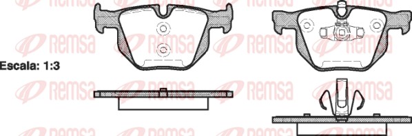 Kit de plaquettes de frein, frein à disque REMSA 0381.70