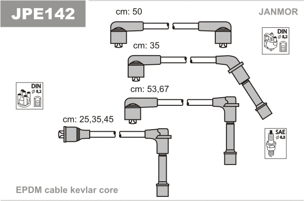 Kit de câbles d'allumage JANMOR JPE142