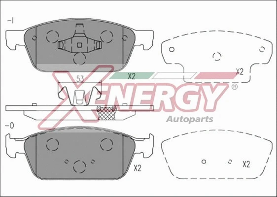 Kit de plaquettes de frein, frein à disque AP XENERGY X41197