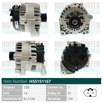 Alternateur HOFFER H55151167