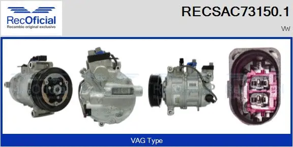 Compresseur, climatisation RECOFICIAL RECSAC73150.1