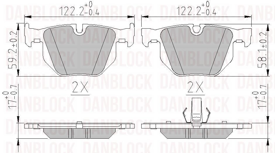 Kit de plaquettes de frein, frein à disque DANBLOCK DB 510596