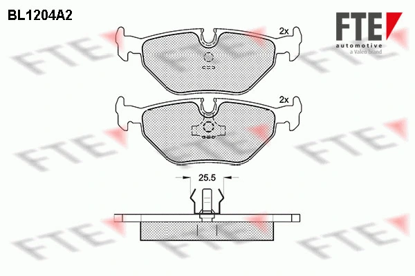 Kit de plaquettes de frein, frein à disque FTE 9010061