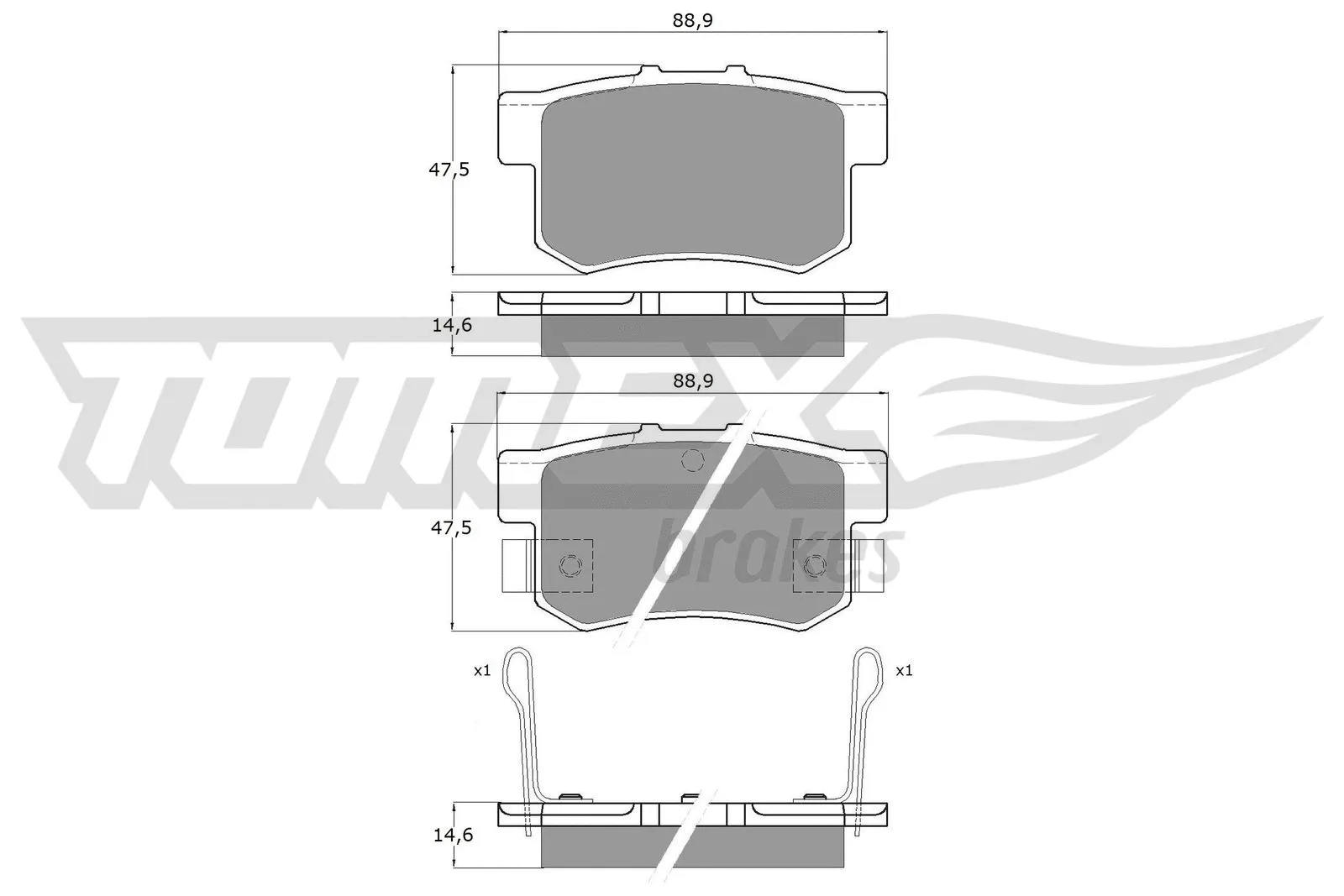 Kit de plaquettes de frein, frein à disque TOMEX Brakes TX 11-00