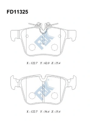 Kit de plaquettes de frein, frein à disque FBK FD11325