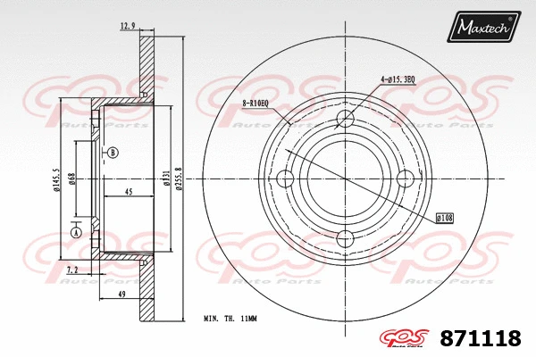 Disque de frein MAXTECH 871118