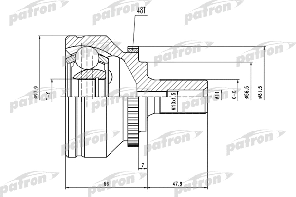 Jeu de joints, arbre de transmission PATRON PCV1538