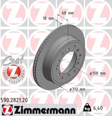 Disque de frein ZIMMERMANN 590.2821.20