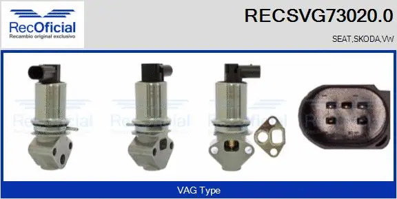 Vanne EGR RECOFICIAL RECSVG73020.0