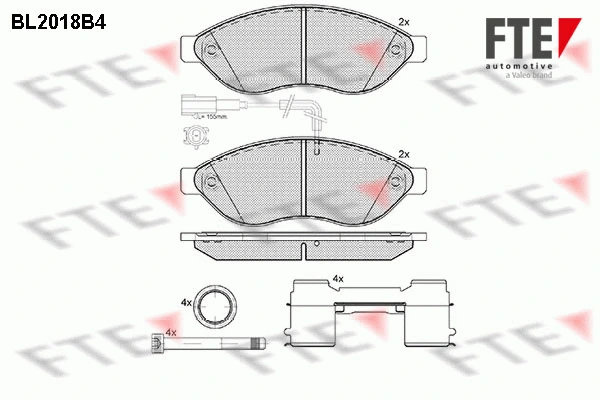 Kit de plaquettes de frein, frein à disque FTE 9010605