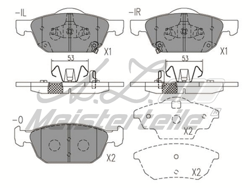 Kit de plaquettes de frein, frein à disque A.Z. Meisterteile AZMT-44-022-2096