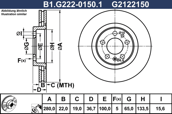 Disque de frein GALFER B1.G222-0150.1