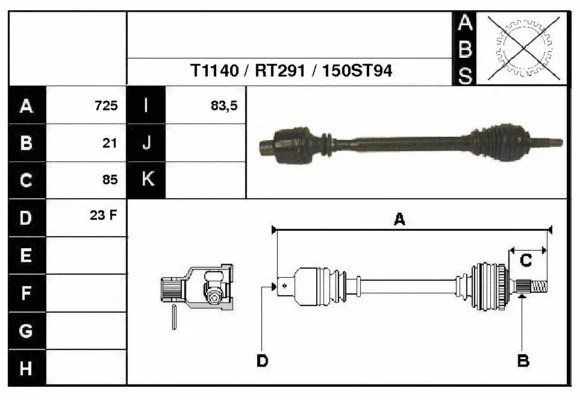 Arbre de transmission Technika 38150