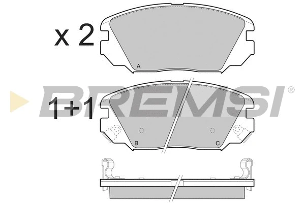 Kit de plaquettes de frein, frein à disque BREMSI BP3401