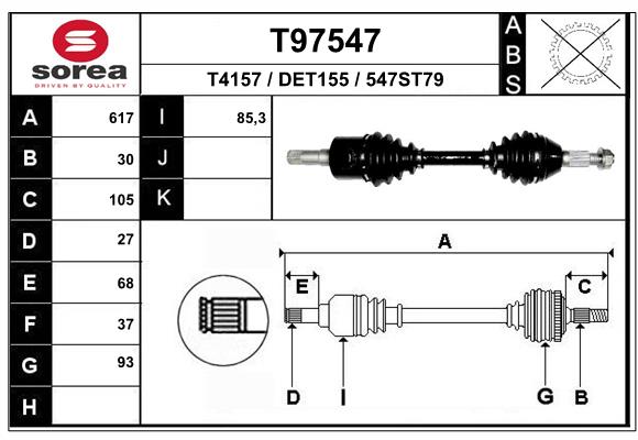 Arbre de transmission EAI T97547