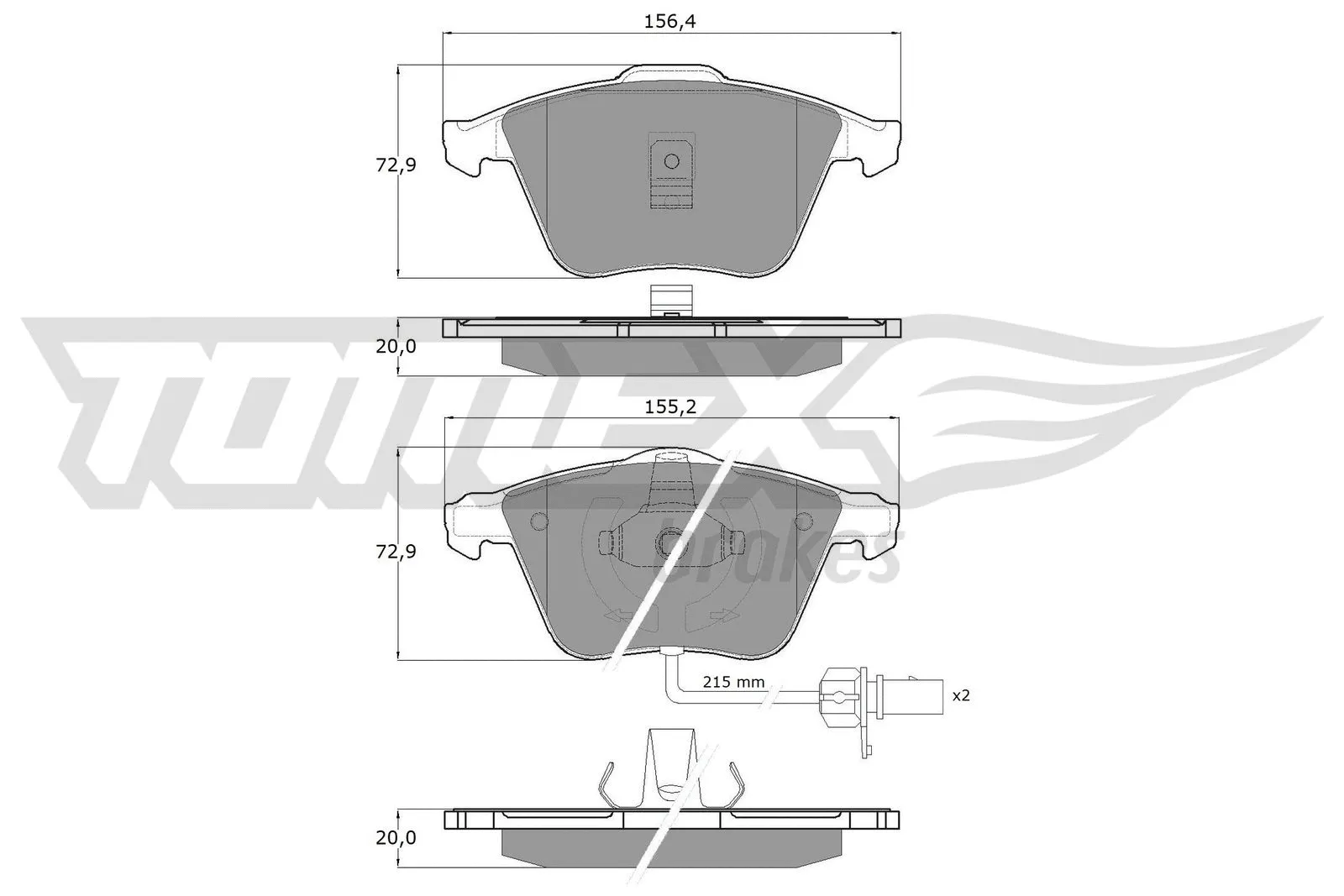 Kit de plaquettes de frein, frein à disque TOMEX Brakes TX 13-14