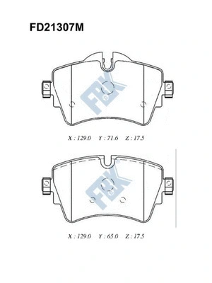 Kit de plaquettes de frein, frein à disque FBK FD21307M