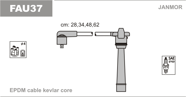 Kit de câbles d'allumage JANMOR FAU37