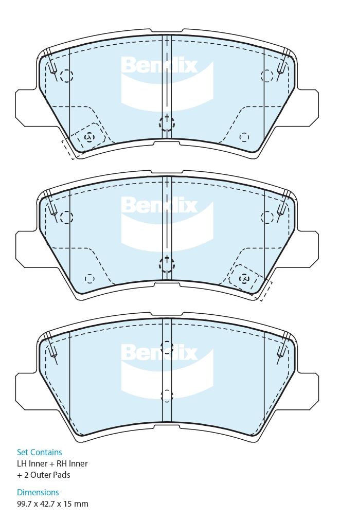 Kit de plaquettes de frein, frein à disque Bendix DB2559 GCT