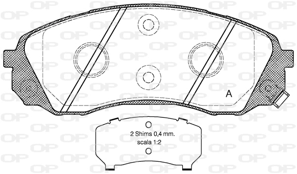 Kit de plaquettes de frein, frein à disque OPEN PARTS BPA1291.02