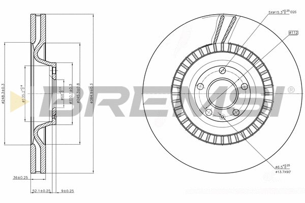 Disque de frein BREMSI CD7899V