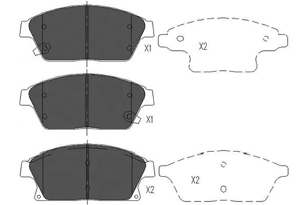 Kit de plaquettes de frein, frein à disque KAVO PARTS KBP-1014