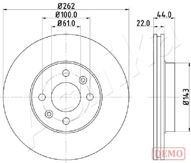 Disque de frein ASHIKA 60-00-0709C