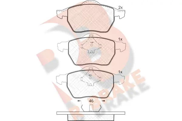 Kit de plaquettes de frein, frein à disque R BRAKE RB1294