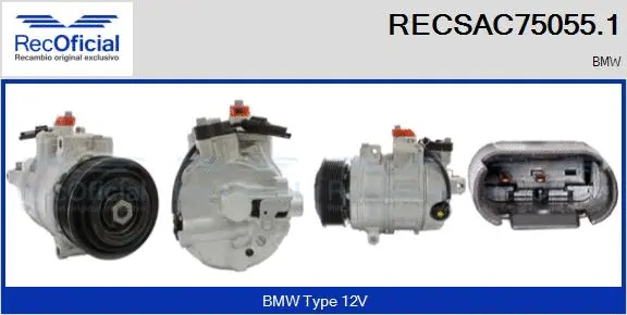 Compresseur, climatisation RECOFICIAL RECSAC75055.1