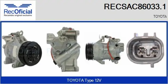 Compresseur, climatisation RECOFICIAL RECSAC86033.1
