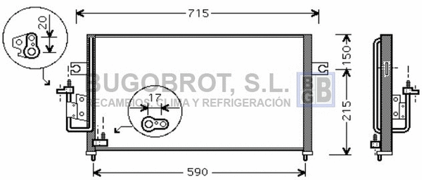 Condenseur, climatisation BUGOBROT 62-HY5116