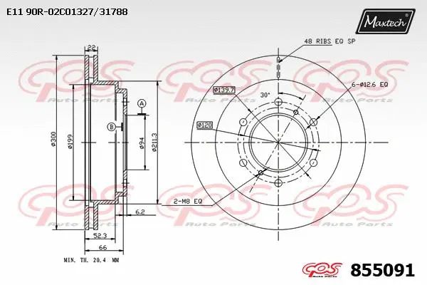 Disque de frein MAXTECH 855091